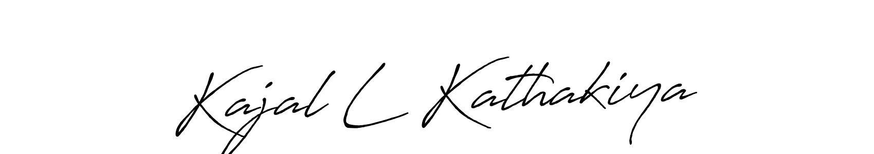 Make a beautiful signature design for name Kajal L Kathakiya. With this signature (Antro_Vectra_Bolder) style, you can create a handwritten signature for free. Kajal L Kathakiya signature style 7 images and pictures png