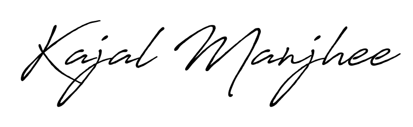 A stylish, flowing autograph style designed for name Kajal Manjhee using Antro_Vectra_Bolder typography. Perfect for digital creative projects. Kajal Manjhee signature style 7 images and pictures png