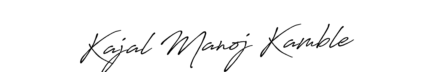 The best way (Antro_Vectra_Bolder) to make a short signature is to pick only two or three words in your name. The name Kajal Manoj Kamble include a total of six letters. For converting this name. Kajal Manoj Kamble signature style 7 images and pictures png