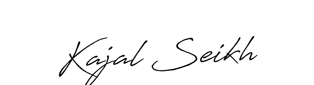 How to make Kajal Seikh name signature. Use Antro_Vectra_Bolder style for creating short signs online. This is the latest handwritten sign. Kajal Seikh signature style 7 images and pictures png