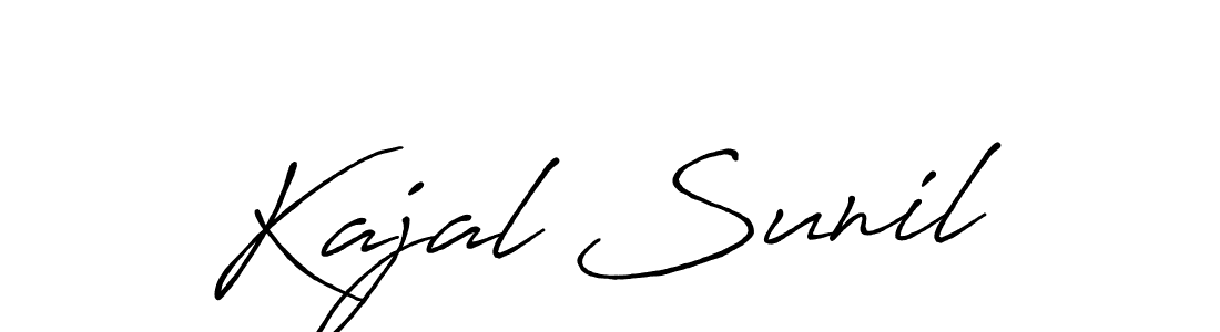 Make a beautiful signature design for name Kajal Sunil. With this signature (Antro_Vectra_Bolder) style, you can create a handwritten signature for free. Kajal Sunil signature style 7 images and pictures png