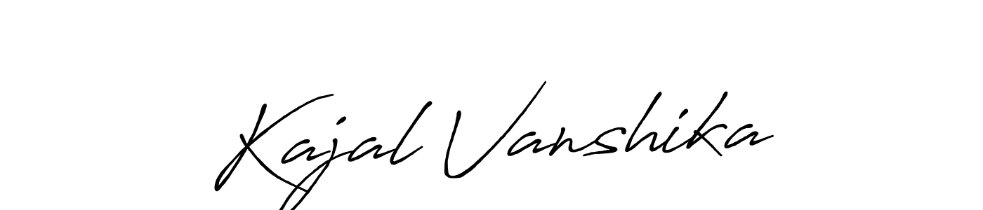 Antro_Vectra_Bolder is a professional signature style that is perfect for those who want to add a touch of class to their signature. It is also a great choice for those who want to make their signature more unique. Get Kajal Vanshika name to fancy signature for free. Kajal Vanshika signature style 7 images and pictures png