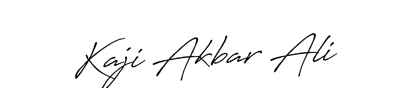 Create a beautiful signature design for name Kaji Akbar Ali. With this signature (Antro_Vectra_Bolder) fonts, you can make a handwritten signature for free. Kaji Akbar Ali signature style 7 images and pictures png