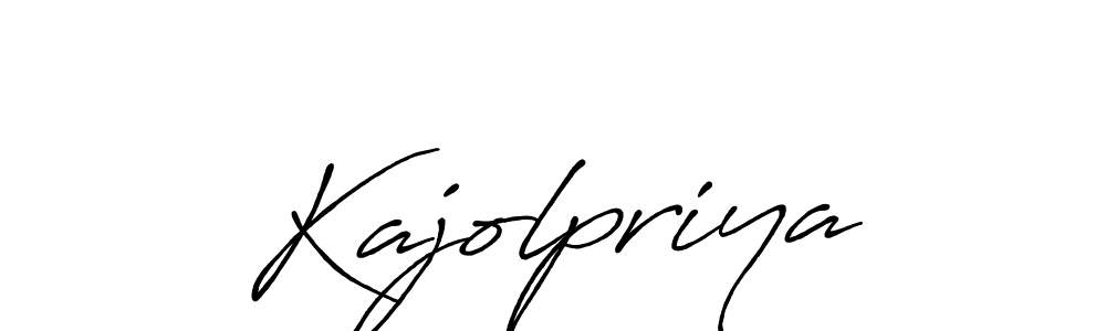 How to make Kajolpriya name signature. Use Antro_Vectra_Bolder style for creating short signs online. This is the latest handwritten sign. Kajolpriya signature style 7 images and pictures png