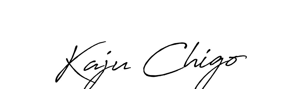 How to make Kaju Chigo name signature. Use Antro_Vectra_Bolder style for creating short signs online. This is the latest handwritten sign. Kaju Chigo signature style 7 images and pictures png