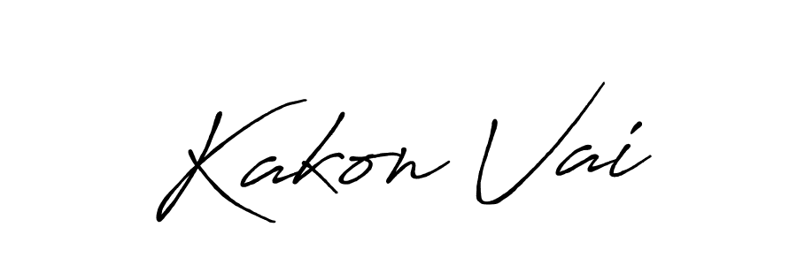 Use a signature maker to create a handwritten signature online. With this signature software, you can design (Antro_Vectra_Bolder) your own signature for name Kakon Vai. Kakon Vai signature style 7 images and pictures png