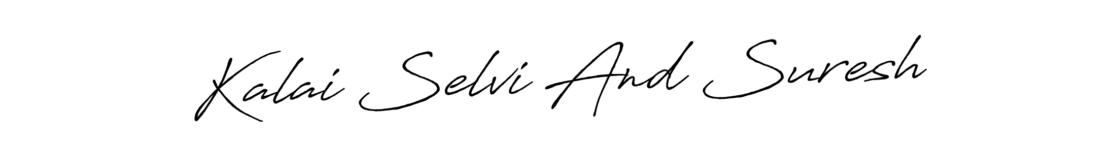 Similarly Antro_Vectra_Bolder is the best handwritten signature design. Signature creator online .You can use it as an online autograph creator for name Kalai Selvi And Suresh. Kalai Selvi And Suresh signature style 7 images and pictures png