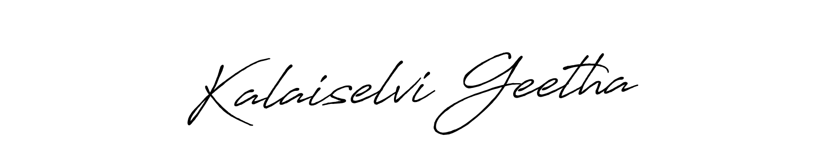 Use a signature maker to create a handwritten signature online. With this signature software, you can design (Antro_Vectra_Bolder) your own signature for name Kalaiselvi Geetha. Kalaiselvi Geetha signature style 7 images and pictures png
