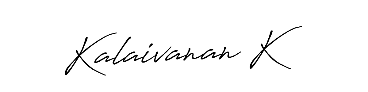 How to make Kalaivanan K name signature. Use Antro_Vectra_Bolder style for creating short signs online. This is the latest handwritten sign. Kalaivanan K signature style 7 images and pictures png