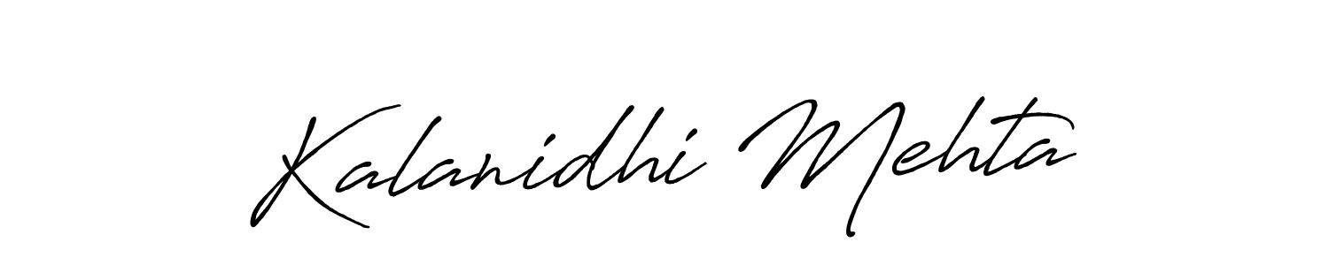 Make a beautiful signature design for name Kalanidhi Mehta. With this signature (Antro_Vectra_Bolder) style, you can create a handwritten signature for free. Kalanidhi Mehta signature style 7 images and pictures png