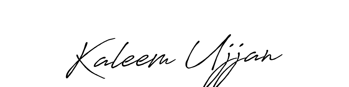 Make a beautiful signature design for name Kaleem Ujjan. With this signature (Antro_Vectra_Bolder) style, you can create a handwritten signature for free. Kaleem Ujjan signature style 7 images and pictures png