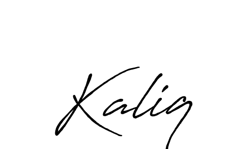 Create a beautiful signature design for name Kaliq. With this signature (Antro_Vectra_Bolder) fonts, you can make a handwritten signature for free. Kaliq signature style 7 images and pictures png