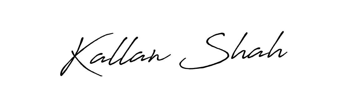 How to make Kallan Shah name signature. Use Antro_Vectra_Bolder style for creating short signs online. This is the latest handwritten sign. Kallan Shah signature style 7 images and pictures png