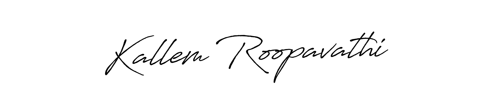 How to make Kallem Roopavathi name signature. Use Antro_Vectra_Bolder style for creating short signs online. This is the latest handwritten sign. Kallem Roopavathi signature style 7 images and pictures png