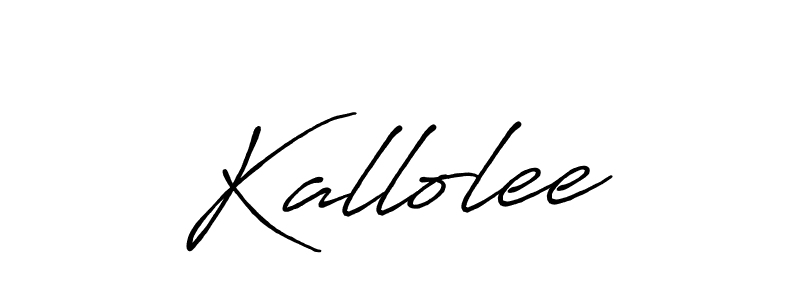 Use a signature maker to create a handwritten signature online. With this signature software, you can design (Antro_Vectra_Bolder) your own signature for name Kallolee. Kallolee signature style 7 images and pictures png