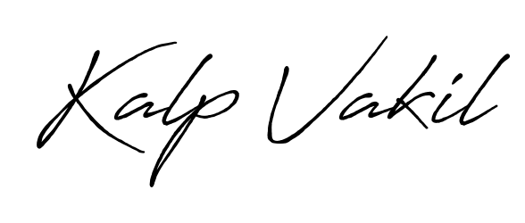 Use a signature maker to create a handwritten signature online. With this signature software, you can design (Antro_Vectra_Bolder) your own signature for name Kalp Vakil. Kalp Vakil signature style 7 images and pictures png
