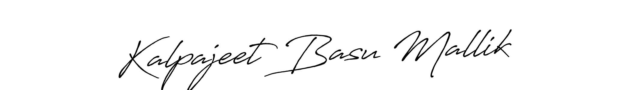 Create a beautiful signature design for name Kalpajeet Basu Mallik. With this signature (Antro_Vectra_Bolder) fonts, you can make a handwritten signature for free. Kalpajeet Basu Mallik signature style 7 images and pictures png