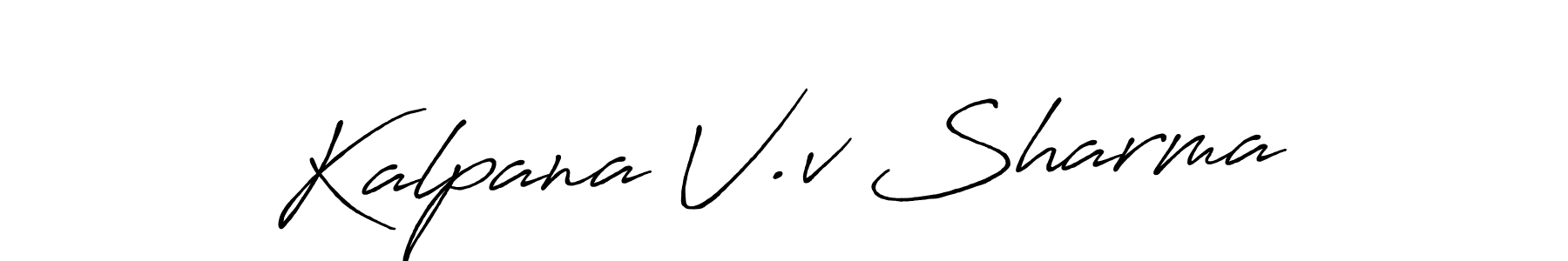 Use a signature maker to create a handwritten signature online. With this signature software, you can design (Antro_Vectra_Bolder) your own signature for name Kalpana V.v Sharma. Kalpana V.v Sharma signature style 7 images and pictures png