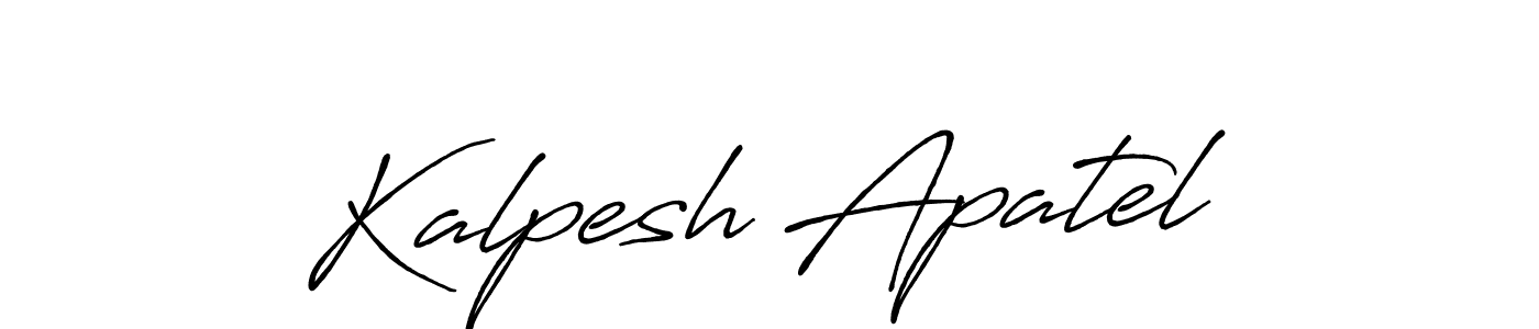 How to make Kalpesh Apatel name signature. Use Antro_Vectra_Bolder style for creating short signs online. This is the latest handwritten sign. Kalpesh Apatel signature style 7 images and pictures png