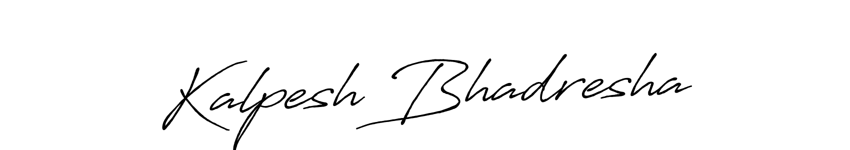 Make a beautiful signature design for name Kalpesh Bhadresha. With this signature (Antro_Vectra_Bolder) style, you can create a handwritten signature for free. Kalpesh Bhadresha signature style 7 images and pictures png