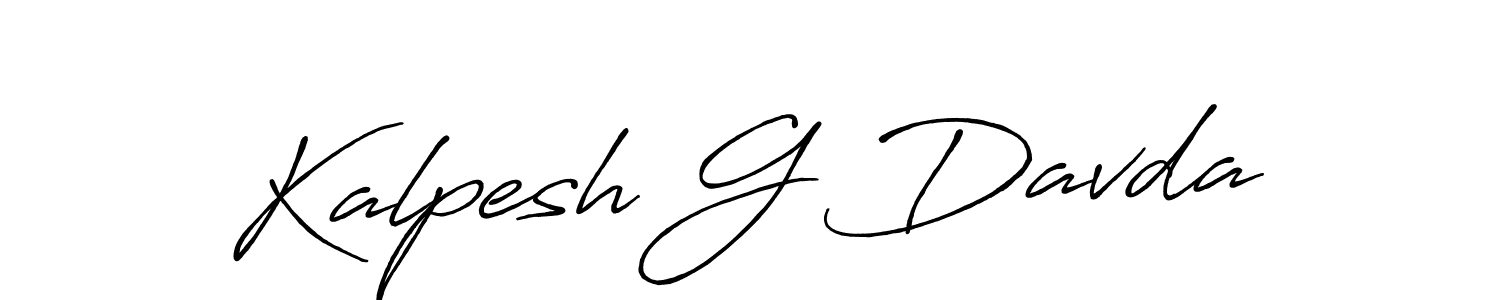 Antro_Vectra_Bolder is a professional signature style that is perfect for those who want to add a touch of class to their signature. It is also a great choice for those who want to make their signature more unique. Get Kalpesh G Davda name to fancy signature for free. Kalpesh G Davda signature style 7 images and pictures png