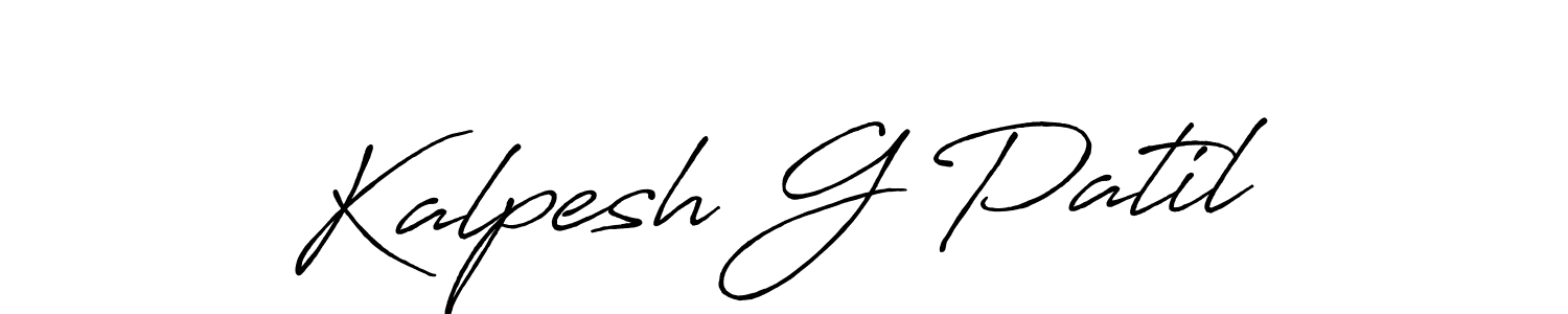 Design your own signature with our free online signature maker. With this signature software, you can create a handwritten (Antro_Vectra_Bolder) signature for name Kalpesh G Patil. Kalpesh G Patil signature style 7 images and pictures png