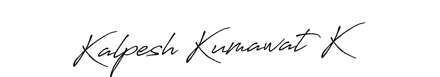 Make a beautiful signature design for name Kalpesh Kumawat K. With this signature (Antro_Vectra_Bolder) style, you can create a handwritten signature for free. Kalpesh Kumawat K signature style 7 images and pictures png