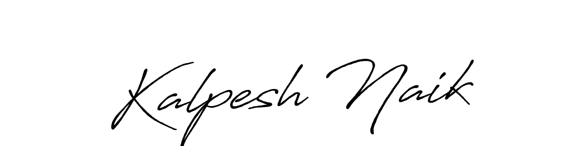 Create a beautiful signature design for name Kalpesh Naik. With this signature (Antro_Vectra_Bolder) fonts, you can make a handwritten signature for free. Kalpesh Naik signature style 7 images and pictures png