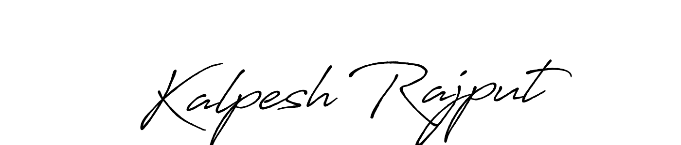 Make a beautiful signature design for name Kalpesh Rajput. With this signature (Antro_Vectra_Bolder) style, you can create a handwritten signature for free. Kalpesh Rajput signature style 7 images and pictures png