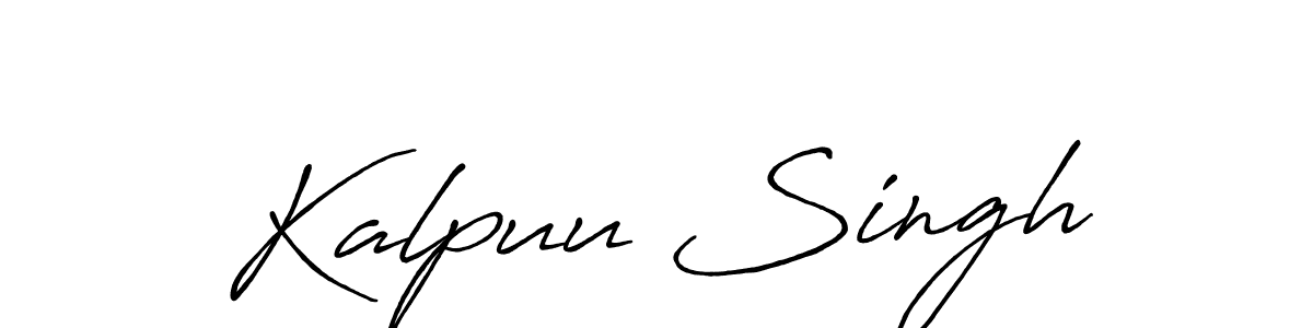 You should practise on your own different ways (Antro_Vectra_Bolder) to write your name (Kalpuu Singh) in signature. don't let someone else do it for you. Kalpuu Singh signature style 7 images and pictures png