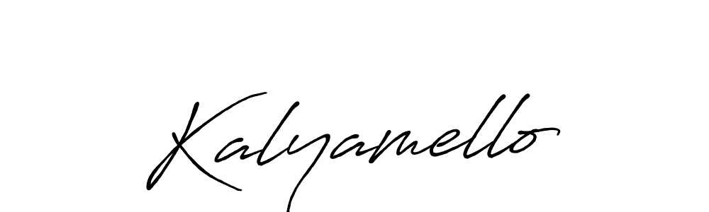 Create a beautiful signature design for name Kalyamello. With this signature (Antro_Vectra_Bolder) fonts, you can make a handwritten signature for free. Kalyamello signature style 7 images and pictures png
