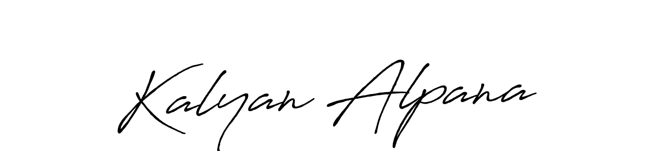 Create a beautiful signature design for name Kalyan Alpana. With this signature (Antro_Vectra_Bolder) fonts, you can make a handwritten signature for free. Kalyan Alpana signature style 7 images and pictures png