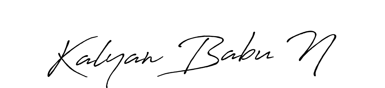 Use a signature maker to create a handwritten signature online. With this signature software, you can design (Antro_Vectra_Bolder) your own signature for name Kalyan Babu N. Kalyan Babu N signature style 7 images and pictures png