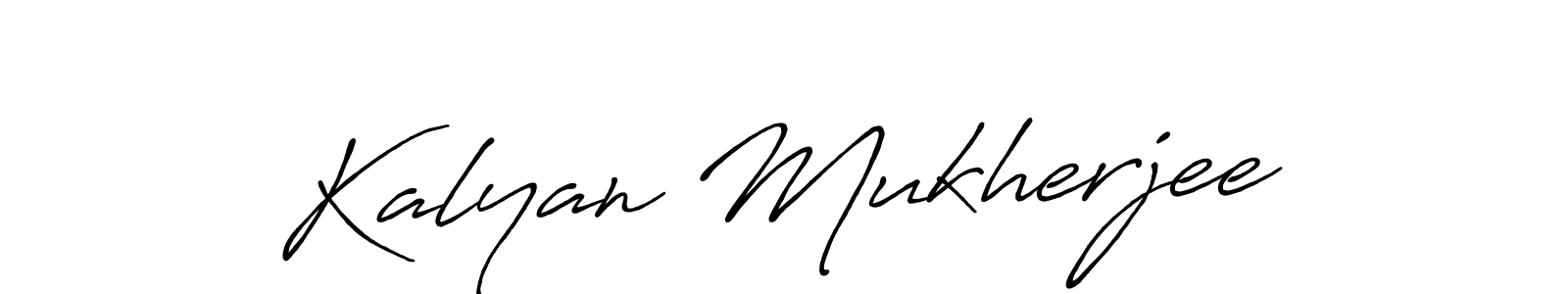 Create a beautiful signature design for name Kalyan Mukherjee. With this signature (Antro_Vectra_Bolder) fonts, you can make a handwritten signature for free. Kalyan Mukherjee signature style 7 images and pictures png
