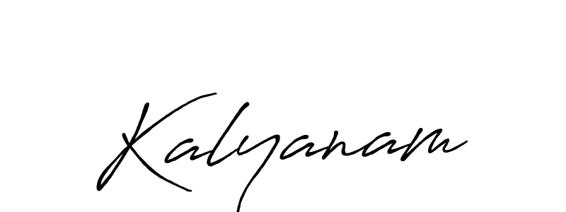 Use a signature maker to create a handwritten signature online. With this signature software, you can design (Antro_Vectra_Bolder) your own signature for name Kalyanam. Kalyanam signature style 7 images and pictures png