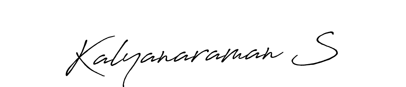 Create a beautiful signature design for name Kalyanaraman S. With this signature (Antro_Vectra_Bolder) fonts, you can make a handwritten signature for free. Kalyanaraman S signature style 7 images and pictures png