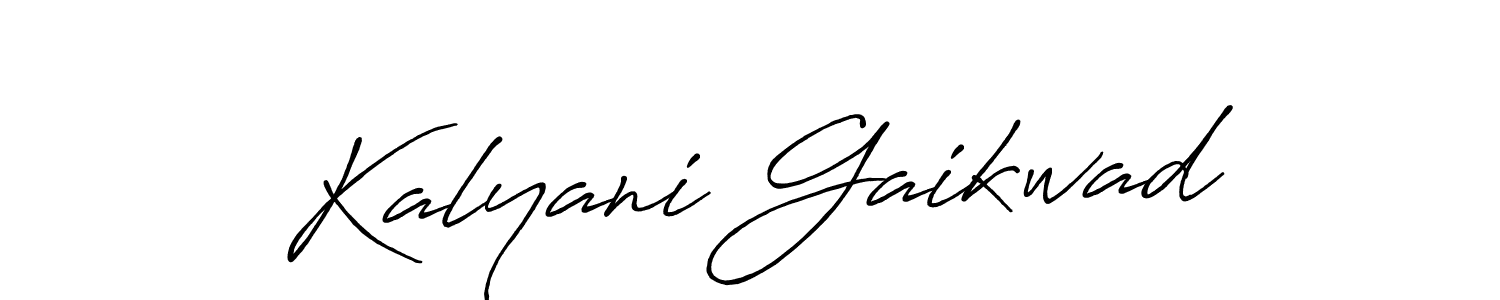 How to make Kalyani Gaikwad name signature. Use Antro_Vectra_Bolder style for creating short signs online. This is the latest handwritten sign. Kalyani Gaikwad signature style 7 images and pictures png