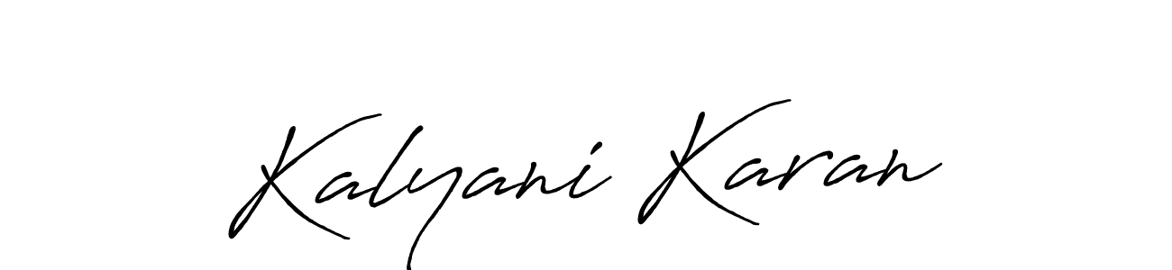 Also we have Kalyani Karan name is the best signature style. Create professional handwritten signature collection using Antro_Vectra_Bolder autograph style. Kalyani Karan signature style 7 images and pictures png