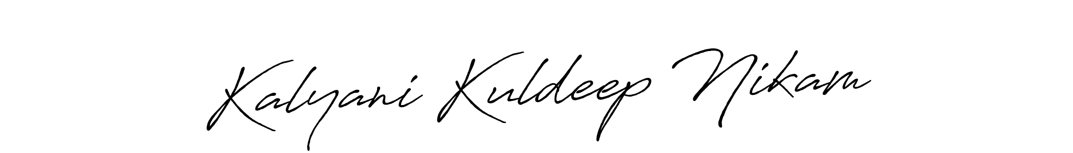 Use a signature maker to create a handwritten signature online. With this signature software, you can design (Antro_Vectra_Bolder) your own signature for name Kalyani Kuldeep Nikam. Kalyani Kuldeep Nikam signature style 7 images and pictures png