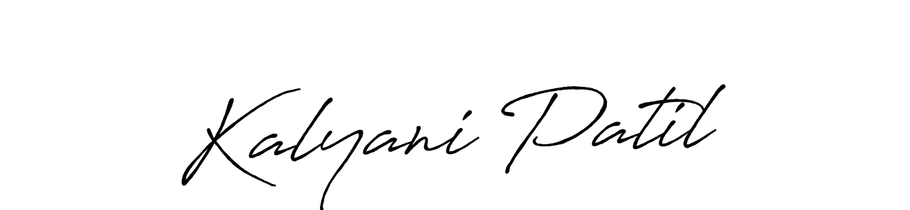 How to make Kalyani Patil name signature. Use Antro_Vectra_Bolder style for creating short signs online. This is the latest handwritten sign. Kalyani Patil signature style 7 images and pictures png