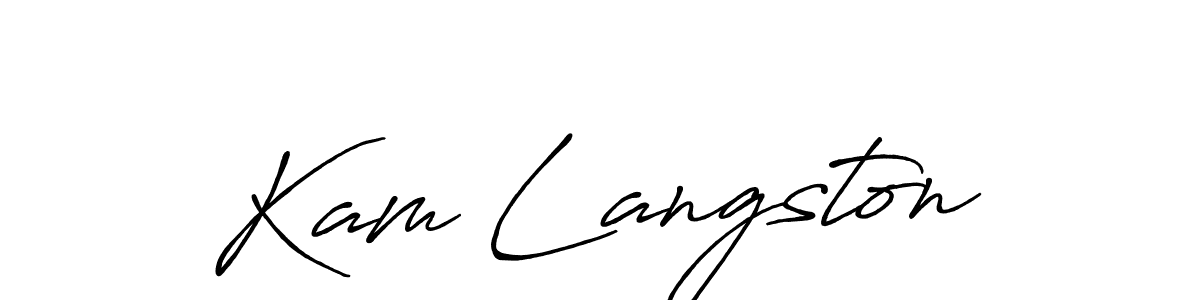 Make a beautiful signature design for name Kam Langston. With this signature (Antro_Vectra_Bolder) style, you can create a handwritten signature for free. Kam Langston signature style 7 images and pictures png