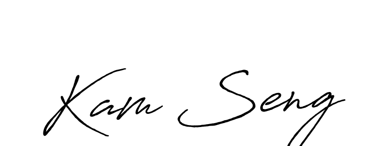 Create a beautiful signature design for name Kam Seng. With this signature (Antro_Vectra_Bolder) fonts, you can make a handwritten signature for free. Kam Seng signature style 7 images and pictures png