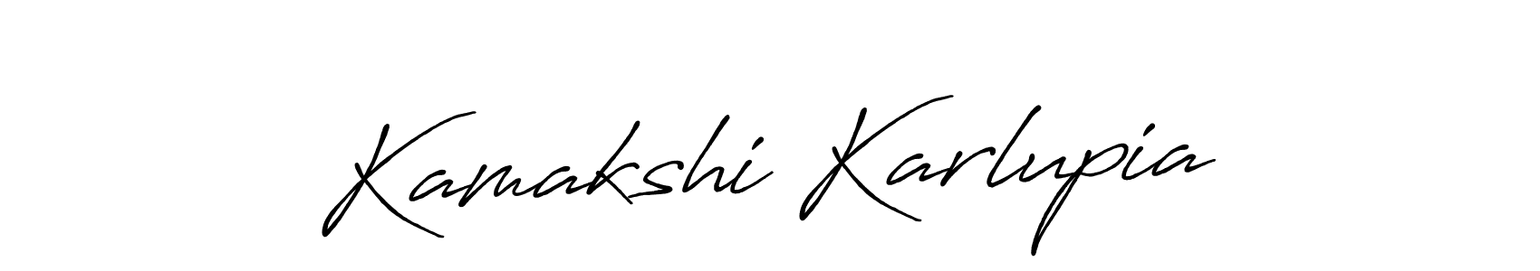 You should practise on your own different ways (Antro_Vectra_Bolder) to write your name (Kamakshi Karlupia) in signature. don't let someone else do it for you. Kamakshi Karlupia signature style 7 images and pictures png