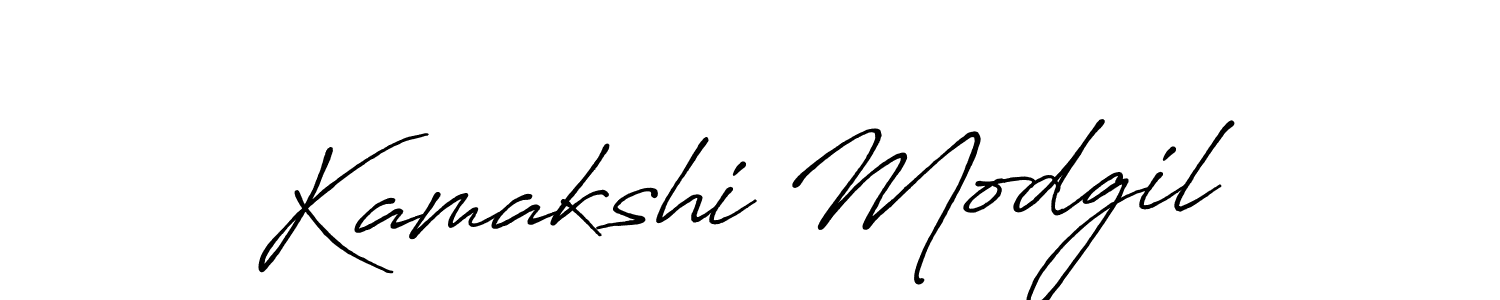 How to make Kamakshi Modgil name signature. Use Antro_Vectra_Bolder style for creating short signs online. This is the latest handwritten sign. Kamakshi Modgil signature style 7 images and pictures png