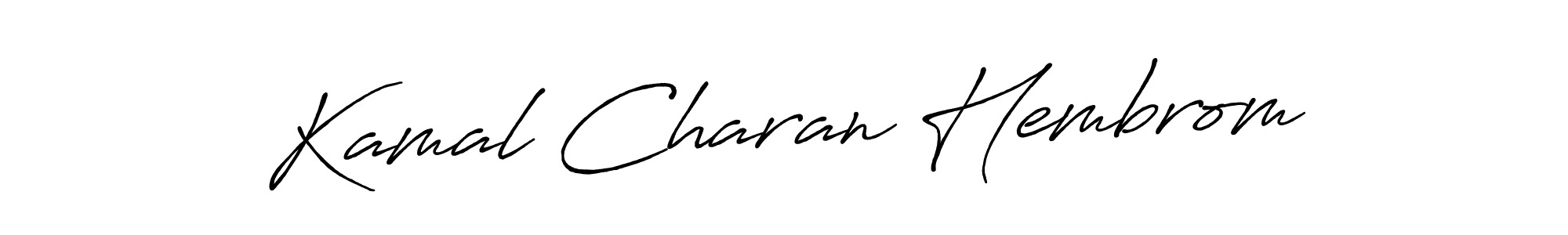 if you are searching for the best signature style for your name Kamal Charan Hembrom. so please give up your signature search. here we have designed multiple signature styles  using Antro_Vectra_Bolder. Kamal Charan Hembrom signature style 7 images and pictures png