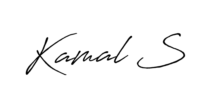 Make a beautiful signature design for name Kamal S. With this signature (Antro_Vectra_Bolder) style, you can create a handwritten signature for free. Kamal S signature style 7 images and pictures png