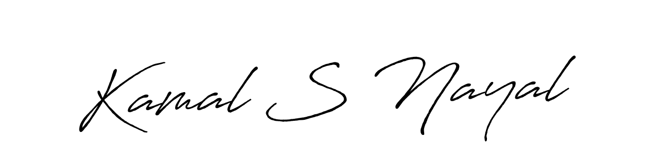 How to make Kamal S Nayal name signature. Use Antro_Vectra_Bolder style for creating short signs online. This is the latest handwritten sign. Kamal S Nayal signature style 7 images and pictures png