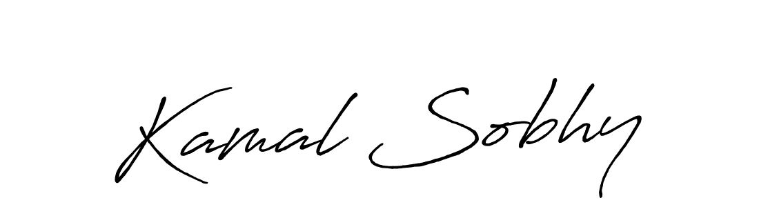 How to make Kamal Sobhy name signature. Use Antro_Vectra_Bolder style for creating short signs online. This is the latest handwritten sign. Kamal Sobhy signature style 7 images and pictures png
