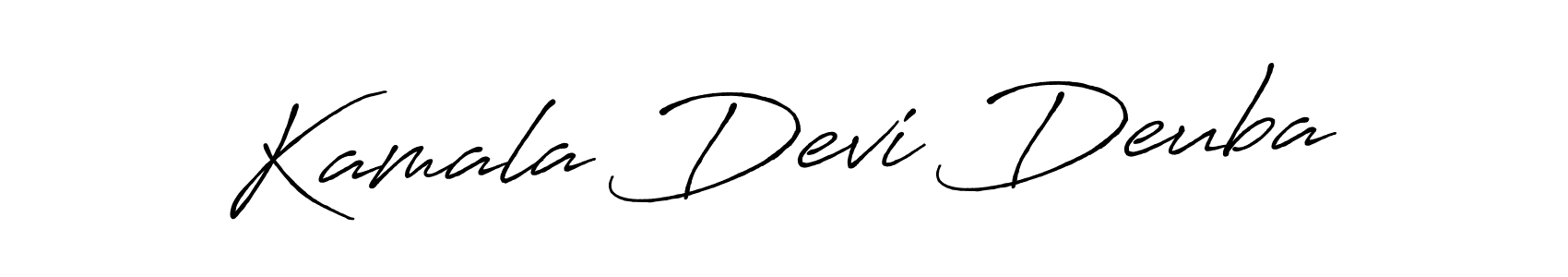 How to make Kamala Devi Deuba name signature. Use Antro_Vectra_Bolder style for creating short signs online. This is the latest handwritten sign. Kamala Devi Deuba signature style 7 images and pictures png