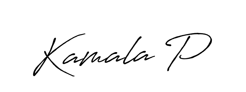 Make a beautiful signature design for name Kamala P. With this signature (Antro_Vectra_Bolder) style, you can create a handwritten signature for free. Kamala P signature style 7 images and pictures png